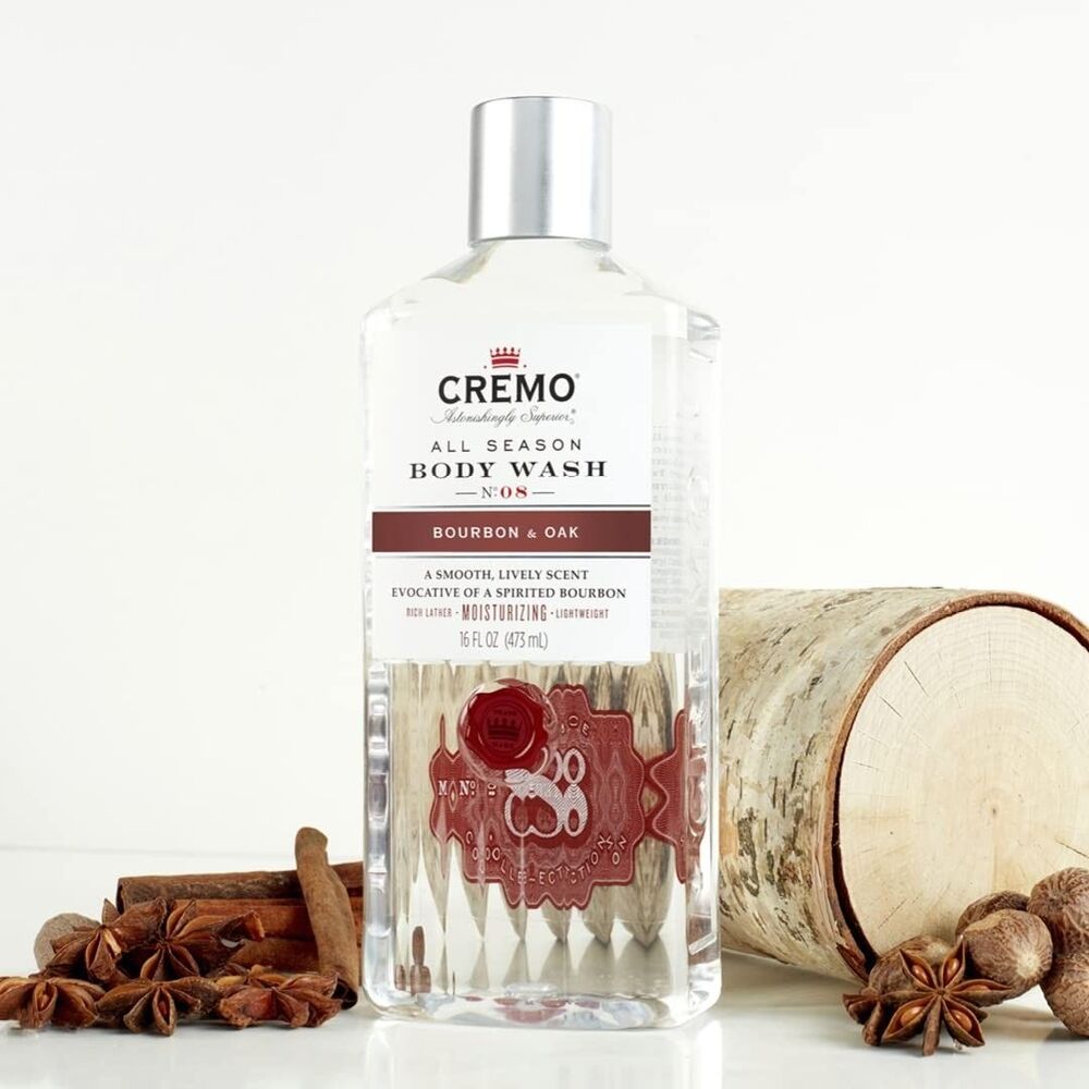 Cremo All Season Body Wash, Bourbon & Oak, 16 Ounce